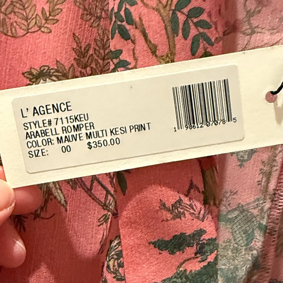 L\'AGENCE *NWT* Floral Pink and Black Wrap Mini Dress
